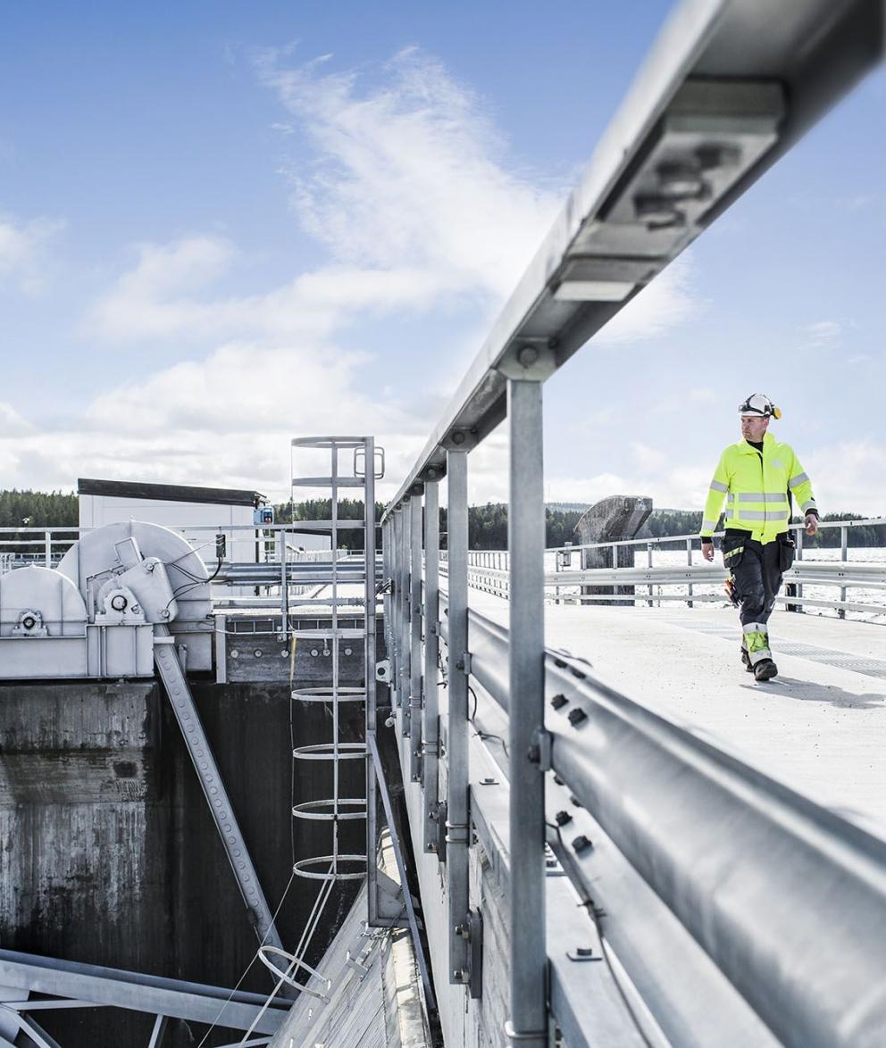 Uniper engineer inspecting a hydro plant in Sweden