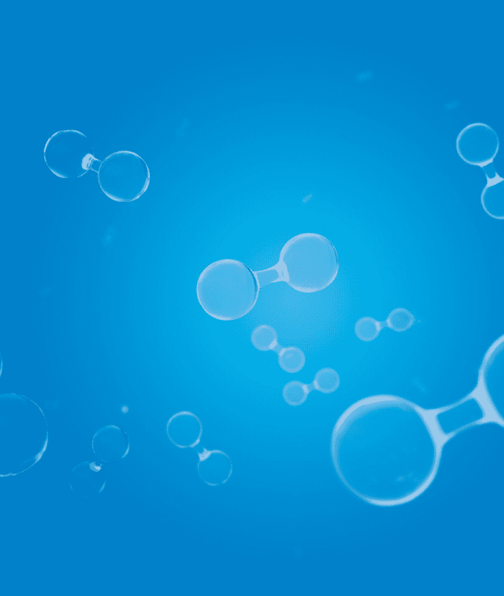 Close up of hydrogen molecules