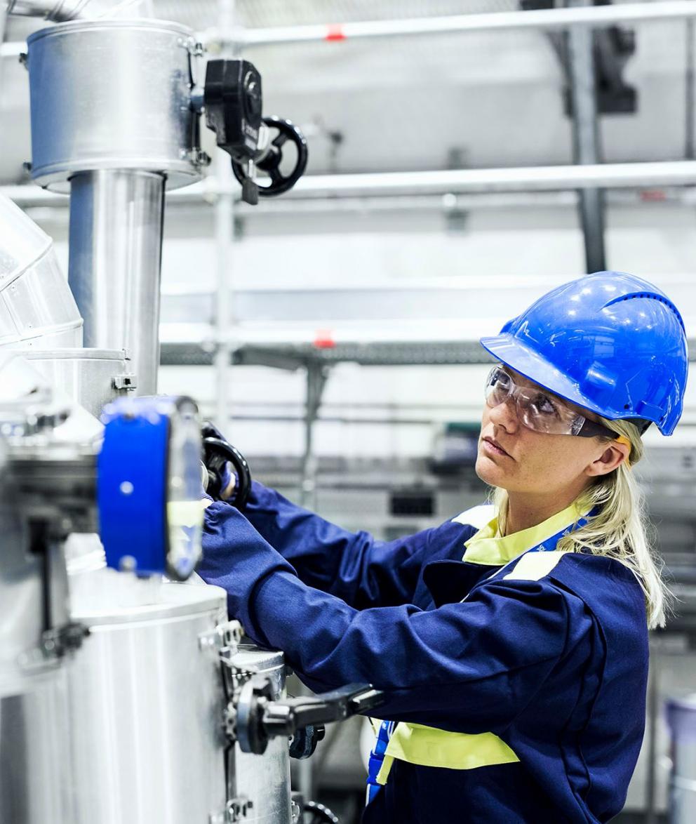 Uniper engineer inspecting a nuclear plant in OKG, Sweden