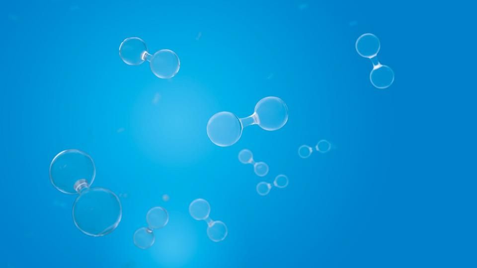 Close up of hydrogen molecules