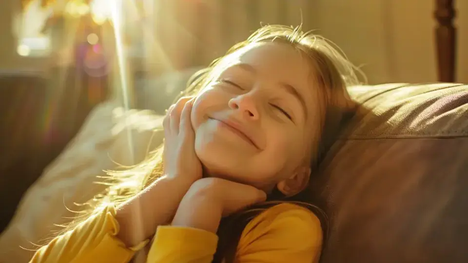 a girl in the morning sun
