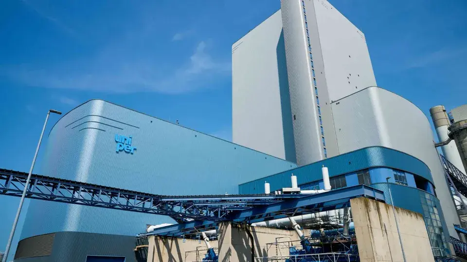 Exterior view of Uniper’s Maasvlakte Power Plant 3 in Rotterdam.