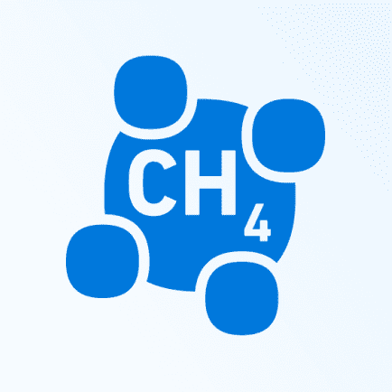 Pictogram showing the chemical compound for methane