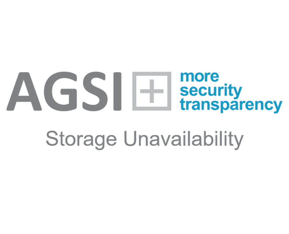 AGSI+ Logo Storage Unavailability