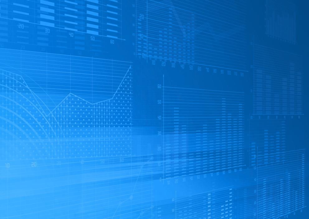 Abstract image with calculation sheets in blue