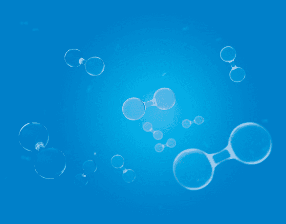 Close up of hydrogen molecules