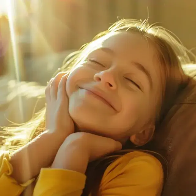 a girl in the morning sun 