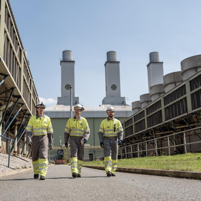 Workers at Connah's Quay power plant