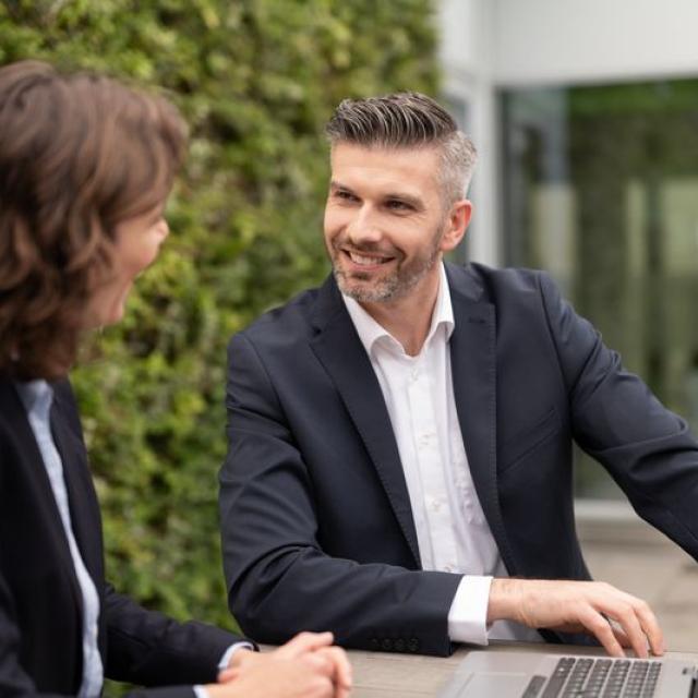 Business people talking